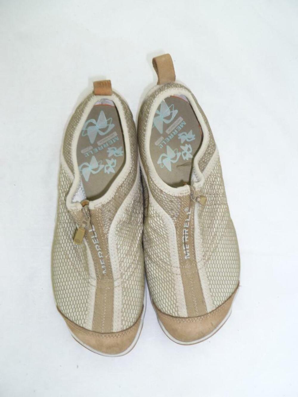 MERRELL LORELEI ZIP DEEP WOMEN 7 TAN USED MESH COMFORT SHOES/SNEAKERS